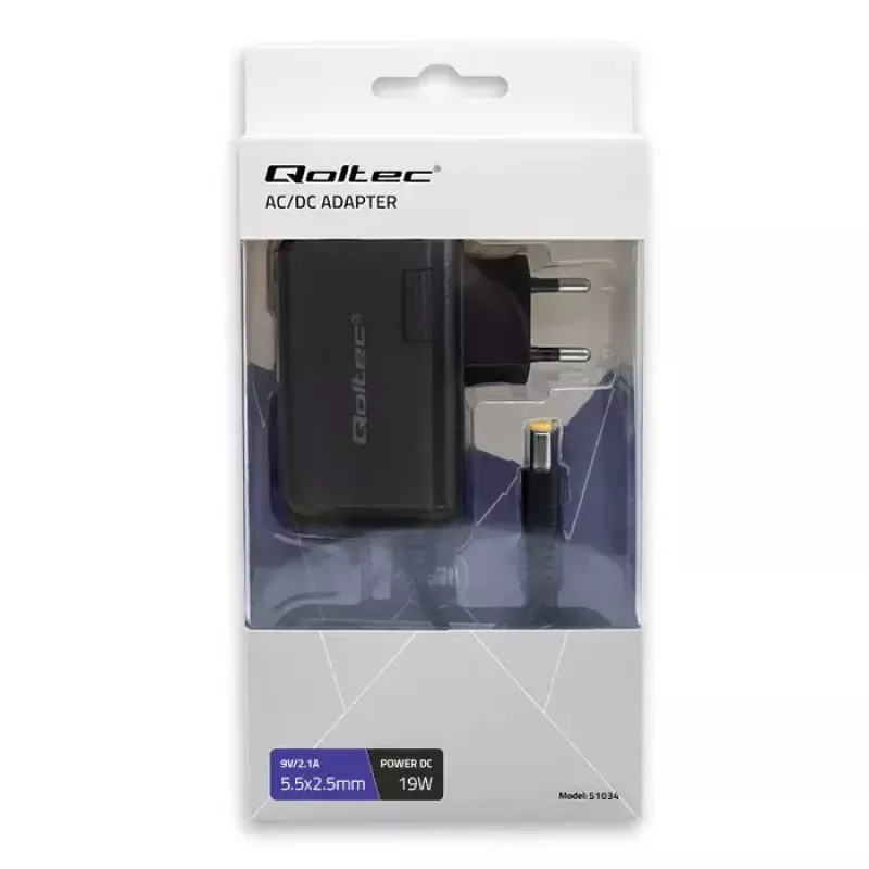 Napájací zdroj Qoltec 51034 interiérový 19W čierny 220-240V