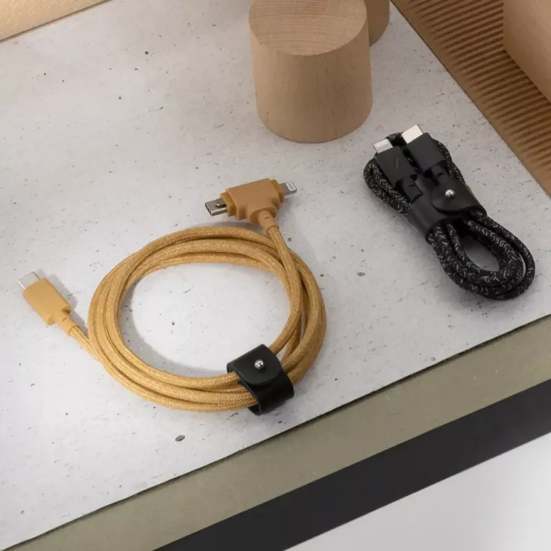 USB kábel native union Belt kábel Duo 1,5 m USB-C na USB-C/Lightning žltý
