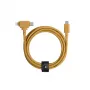 USB kábel native union Belt kábel Duo 1,5 m USB-C na USB-C/Lightning žltý
