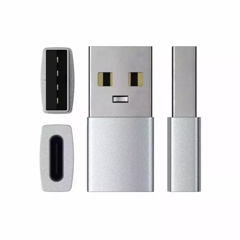 Satechi ST-TAUCS kábel gender changer USB-A USB-C strieborný