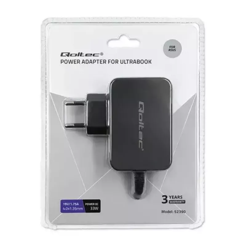 Nabíjačka Qoltec 52408 Indoor AC Laptop 19V 2.1A čierna