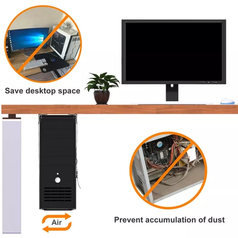 Techly 102239 bočný držiak na PC skriňu, čierny