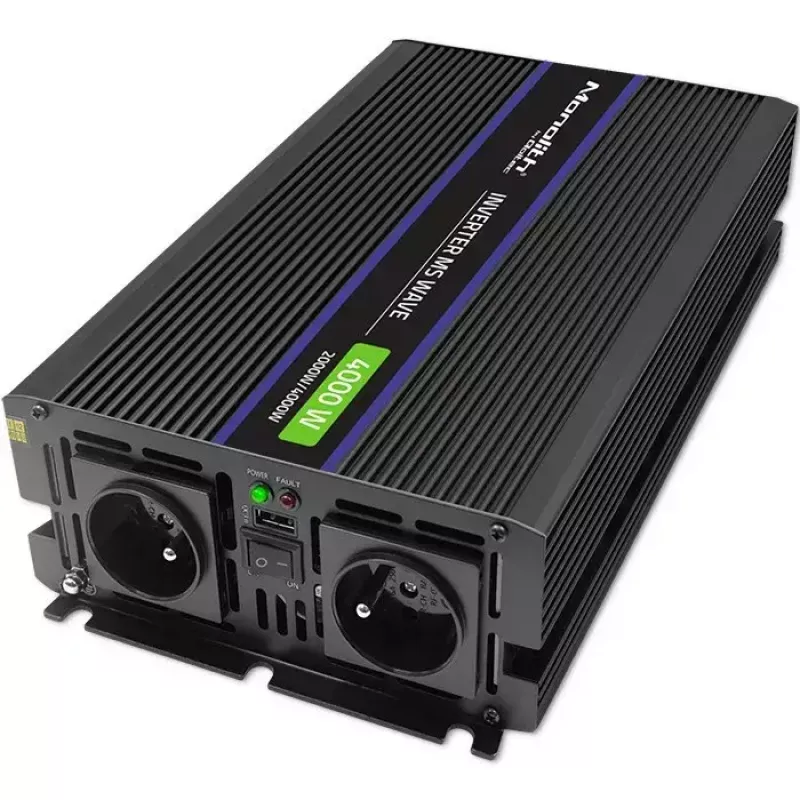 Menič napätia QOLTEC Monolith 4000 MS Wave 12V na 230V 2000/4000W s USB
