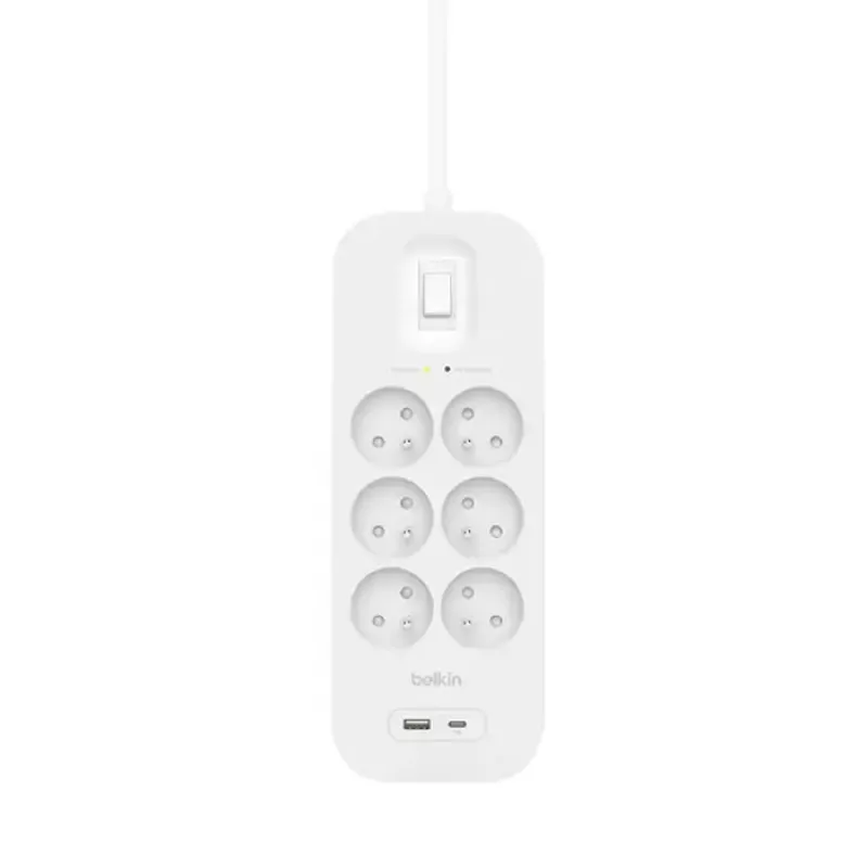 Predlžovacia zásuvka Belkin Connect biela 6 AC zásuviek 2 m 650 J