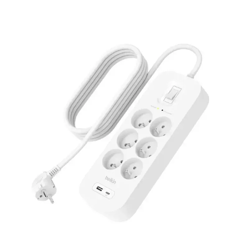 Predlžovacia zásuvka Belkin Connect biela 6 AC zásuviek 2 m 650 J