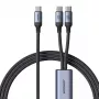USB-C na 2× USB-C kábel Joyroom SA21-1T2 100W 1,5m (čierny)