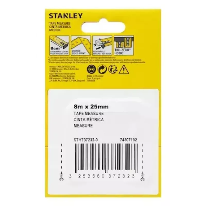 Meracie pásmo Stanley STHT37232-0 8 m čierna žltá šírka 90 mm hĺbka 50 mm výška 150 mm