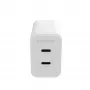mophie príslušenstvo, sieťový adaptér – USB-C-PD-DUAL-45W-GAN – biely – EU (2x USB-C)