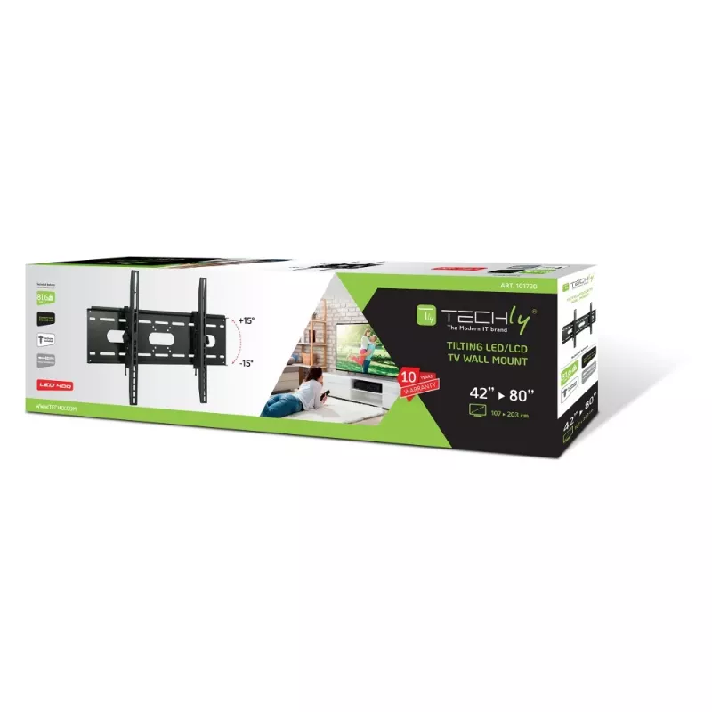 Techly naklápací nástenný držiak pre TV LED LCD 42-80