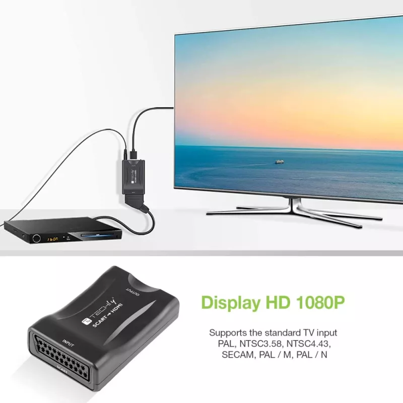 Techly IDATA SCART-HDMI3 AV prevodník z Euro SCART na HDMI, 720p/1080p