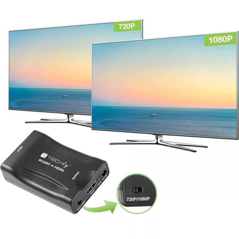 Techly IDATA SCART-HDMI3 AV prevodník z Euro SCART na HDMI, 720p/1080p