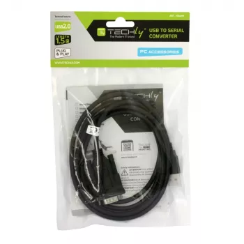Sériový kábel Techly IDATA-USB2-SER-1 čierny 1,5 m USB Type-A DB-9