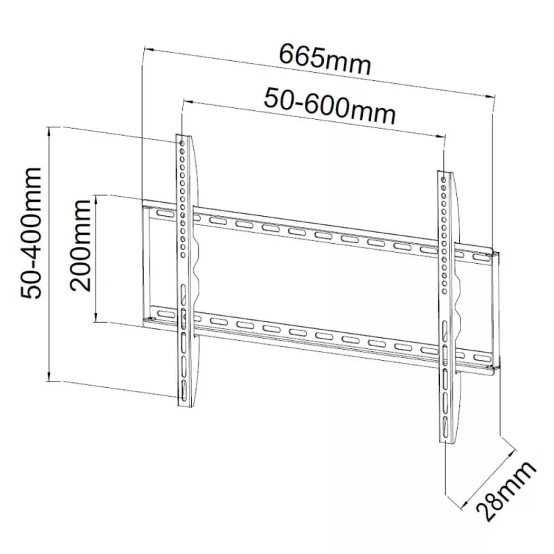 Techly ICA-PLB 162L nástenný držiak TV, 40-65", 50 kg, tenký 28 mm