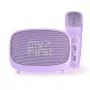 Prenosný detský reproduktor MYFIRST myFirst Voice 2 – fialový, kompaktné nabíjateľné audio zariadenie pre deti