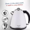Adler AD 1343 elektrická kanvica, 1,5 l, 1850 W, nerezová oceľ, Strix, biela