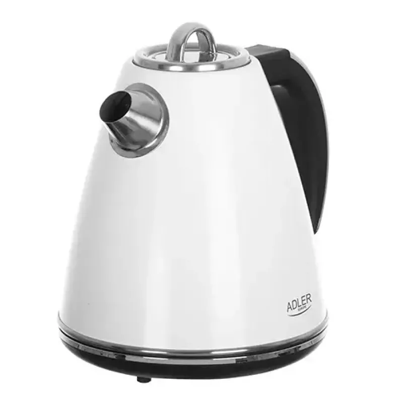 Adler AD 1343 elektrická kanvica, 1,5 l, 1850 W, nerezová oceľ, Strix, biela