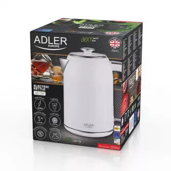 Rýchlovarná kanvica Adler 1,7 L 2200 W biela