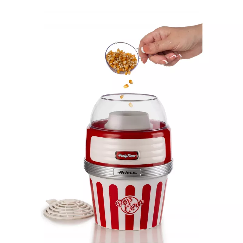 Prístroj na popcorn Ariete 2957/00 červená transparentná biela