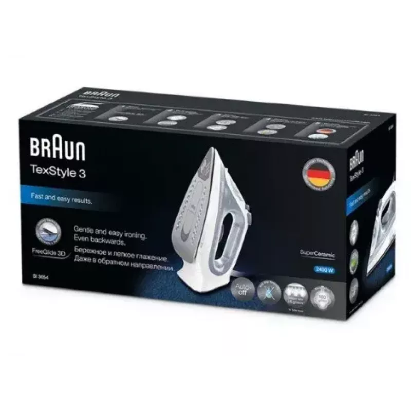 Braun TexStyle 3 SI3054GY parná žehlička keramická žehliaca plocha 2400 W sivá