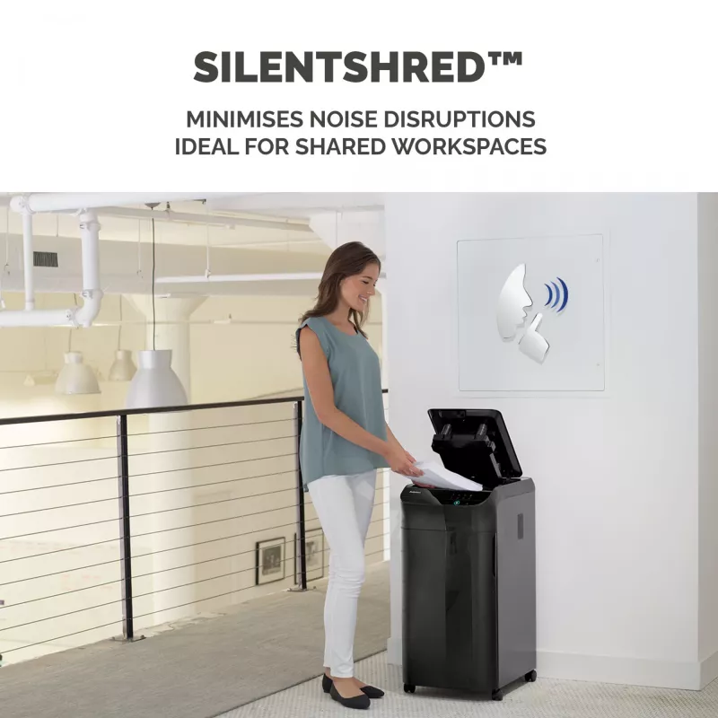 Fellowes AutoMax 600M skartovačka papiera mikrokríženie 60 dB 23 cm čierna