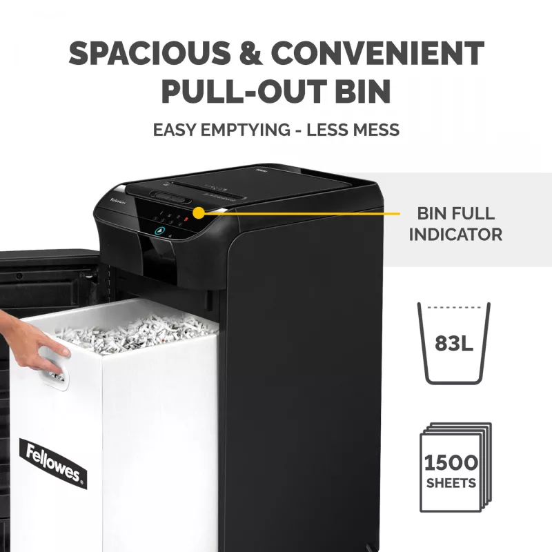 Fellowes AutoMax 600M skartovačka papiera mikrokríženie 60 dB 23 cm čierna