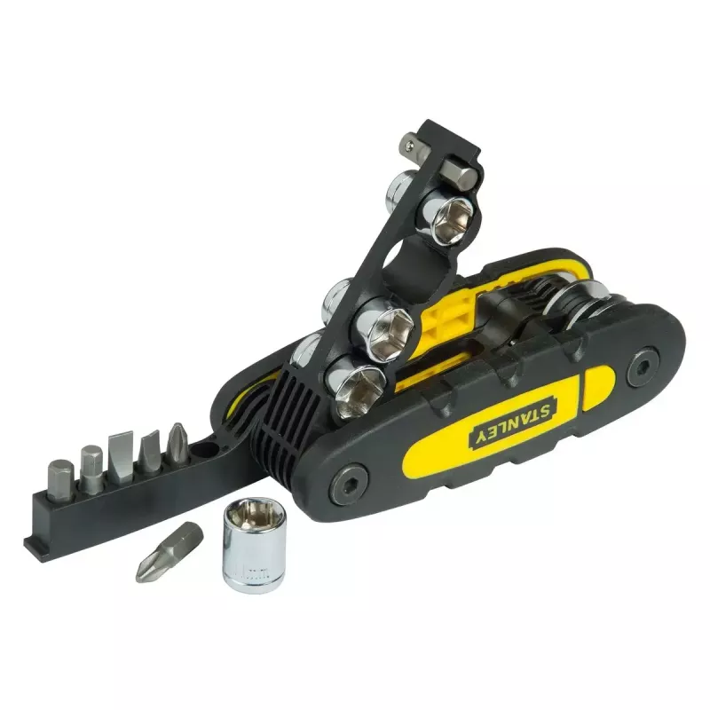 Multitool STANLEY 14-in-1 skladací uzamykací nástroj, čierna/žltá, 14 funkcií