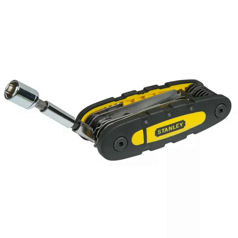 Multitool STANLEY 14-in-1 skladací uzamykací nástroj, čierna/žltá, 14 funkcií