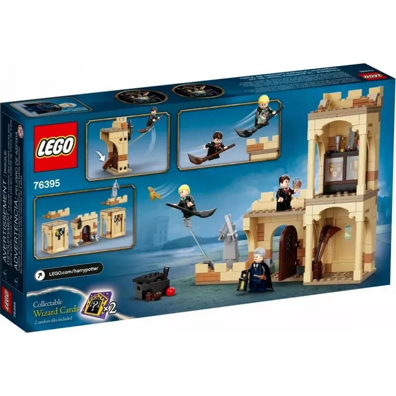LEGO Harry Potter sada Hogwarts Prvá hodina lietania 76395 s minifigúrkami Harryho a Draca