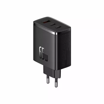 Baseus Cube Pro P10152301113-00 rýchlonabíjačka GaN 65 W, 2x USB-C + 1x USB-A, 110–240 V, čierna, 0,154 kg