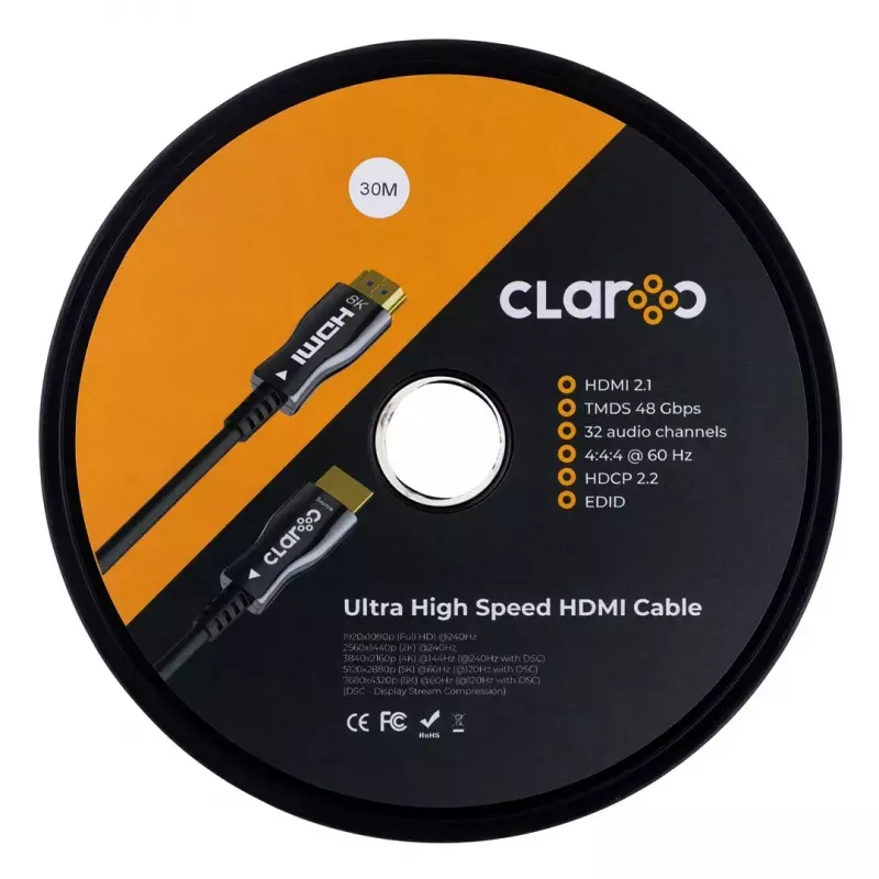 HDMI kábel claroc FEN-HDMI-21-30M — 30 m, HDMI 2.1, podpora 8K 120Hz