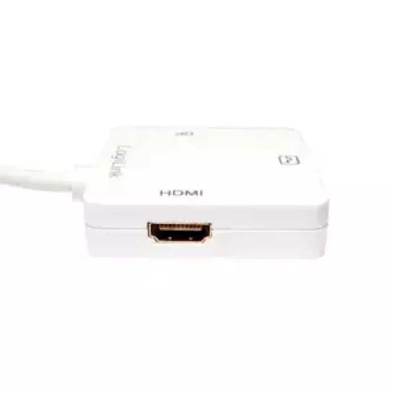 LogiLink CV0045A adaptér z Mini DisplayPort na HDMI/DVI/DisplayPort, 4K, 0,15 m, biely