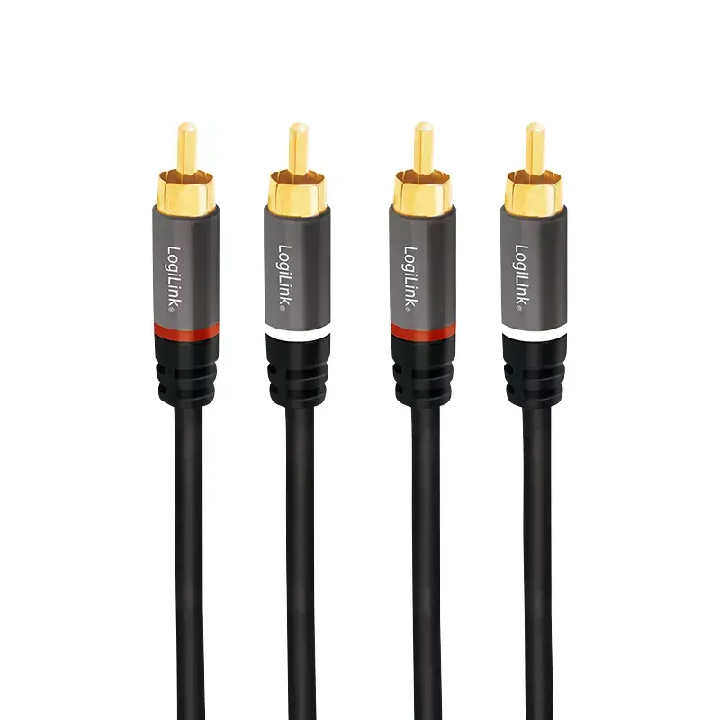 Audio kábel LogiLink CA1206 3 m 2xCinch samec čierny