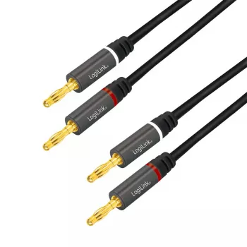 Audio kábel LogiLink CA1211 5 m 2x banánik čierny