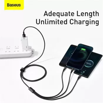 3-in-1 USB kábel Baseus Tungsten Gold CAMLTWJ-01