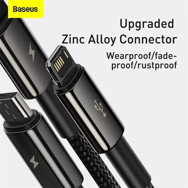 3-in-1 USB kábel Baseus Tungsten Gold CAMLTWJ-01