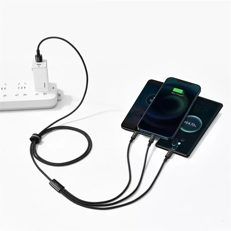 3-in-1 USB kábel Baseus Tungsten Gold CAMLTWJ-01