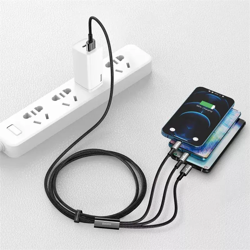 3-in-1 USB kábel Baseus Tungsten Gold CAMLTWJ-01