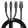 3-in-1 USB kábel Baseus Tungsten Gold CAMLTWJ-01