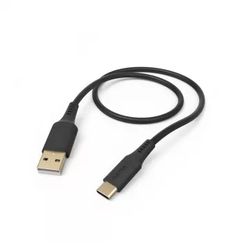 Hama Flexibilný USB kábel USB 2.0 1,5 m USB A USB C čierny