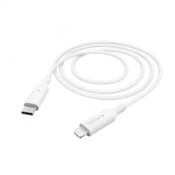 Hama nabíjací kábel, USB-C - Lightning, 1 m, biely