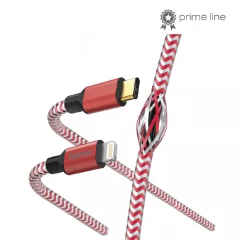 Hama Reflective kábel 1,5 m červený Lightning na USB-C 3 A