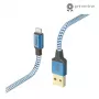 Kábel Hama Reflective 1,5 m modrý Lightning na USB A 2,4 A