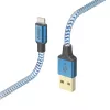 Kábel Hama Reflective 1,5 m modrý Lightning na USB A 2,4 A