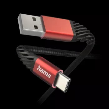 Hama Extreme USB kábel USB 2.0 1,5 m USB A USB C čierna, červená