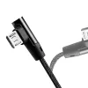 LogiLink CU0142 kábel USB 2.0, USB-A na Micro-USB B (uhlový 90°), opletený, 1 m, čierny
