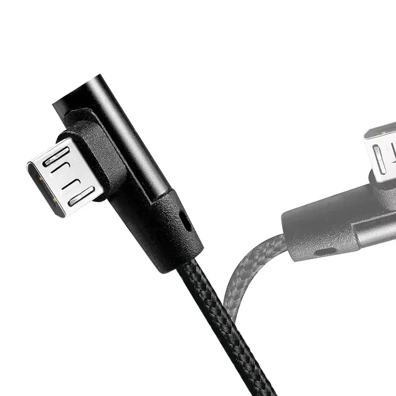 LogiLink CU0142 kábel USB 2.0, USB-A na Micro-USB B (uhlový 90°), opletený, 1 m, čierny