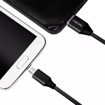 USB kábel LogiLink CU0143 USB 2.0 0,3 m USB A Micro-USB B čierny
