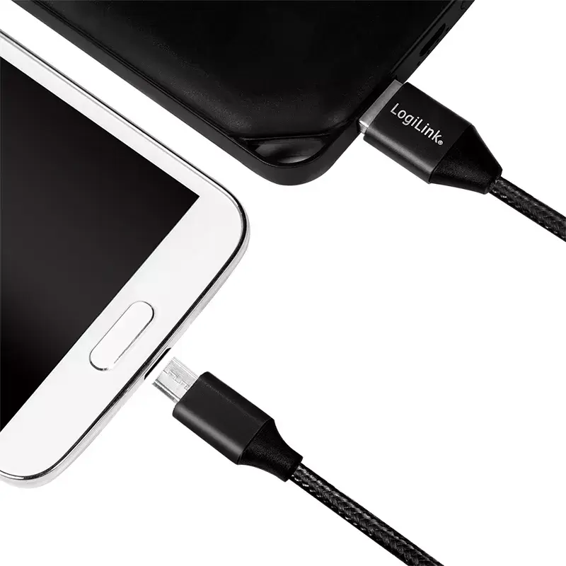 USB kábel LogiLink CU0143 USB 2.0 0,3 m USB A Micro-USB B čierny