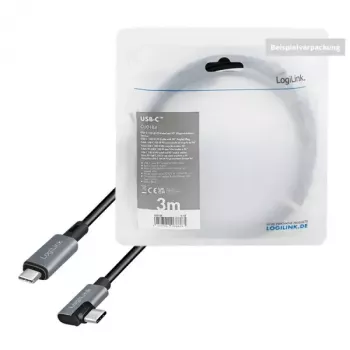 USB kábel LogiLink CU0183 2m USB-C čierny strieborný USB 2.0