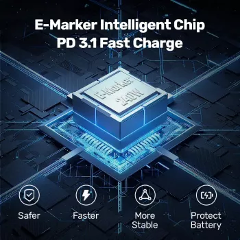 USB-C na USB-C kábel Unitek C14110GY-2M USB 3.2 Gen 1, 2 m, 5 A, 240 W, čierny